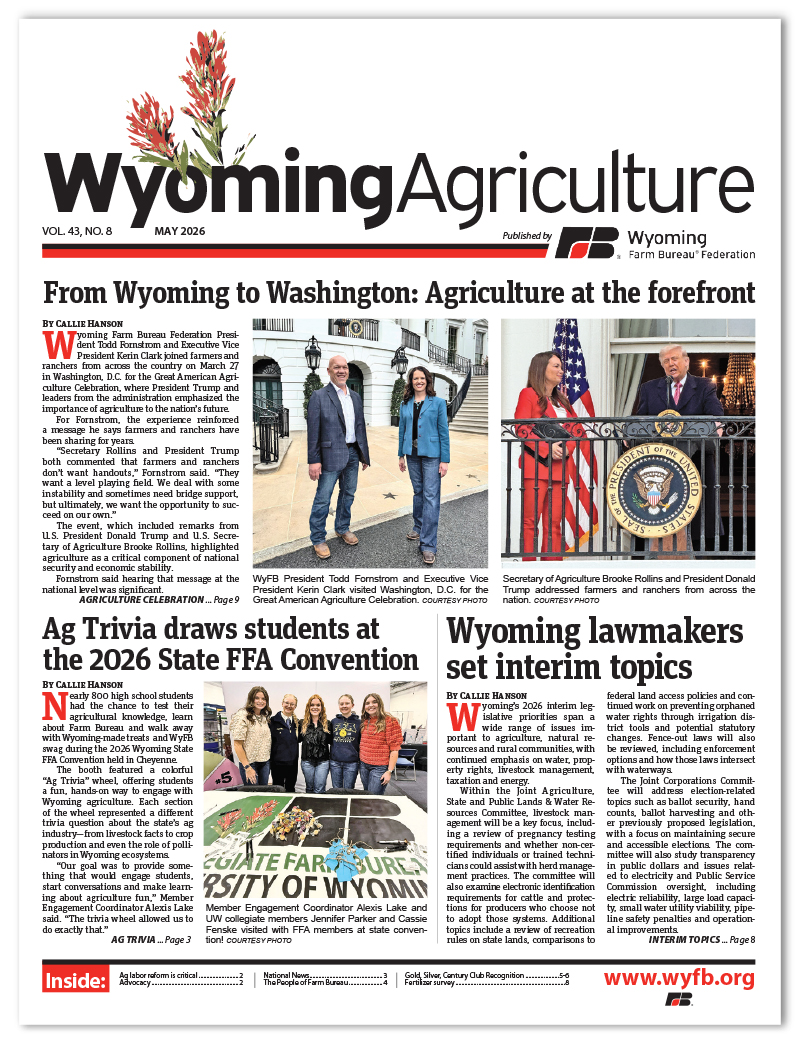Wyoming Agriculture newspaper, Wyoming Farm Bureau newspaper
